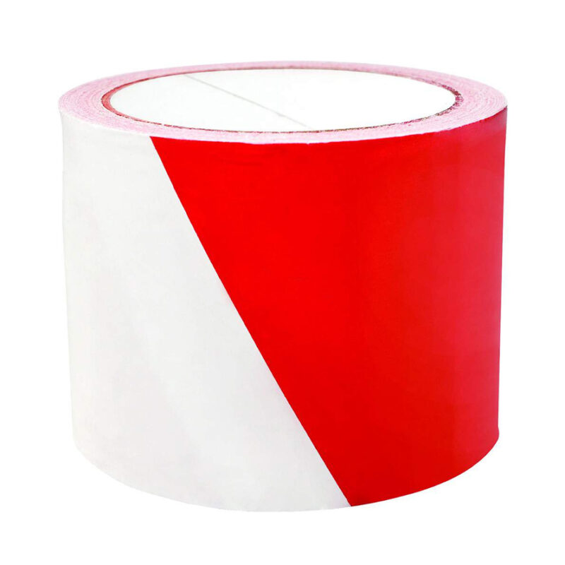 Taśma ostrzegawcza biało-czerwona 70mm x 500m - obrazek 2