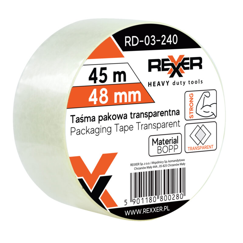 Taśma pakowa przeźroczysta 48 mm x 45 m - obrazek 3