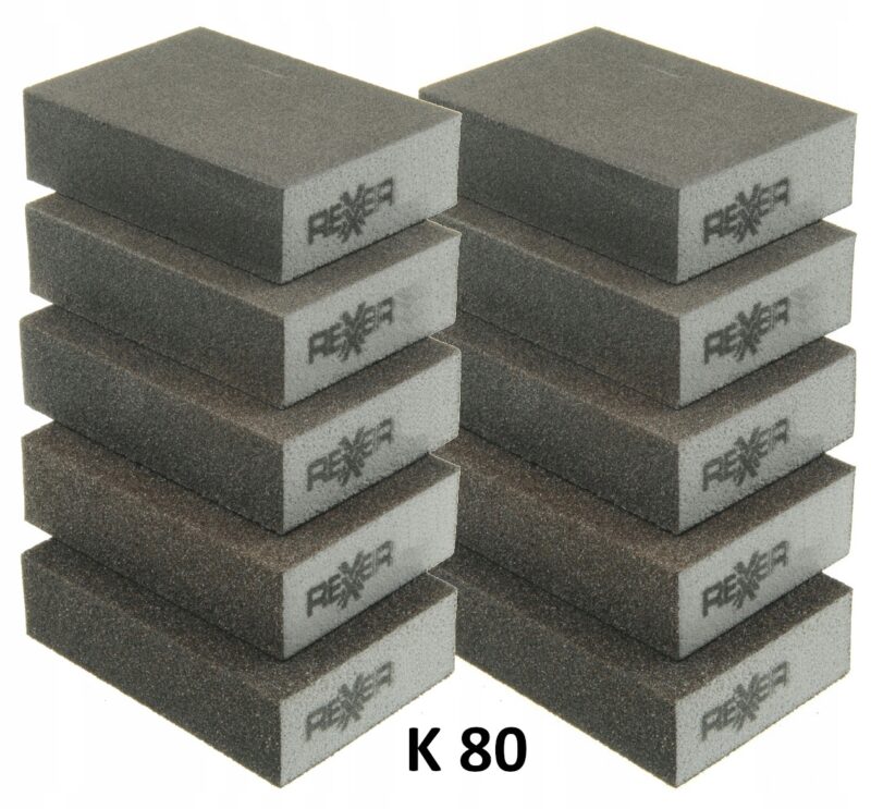 Gąbka ścierna prostopadłościan K80 100x68x25 mm, 10 sztuk - obrazek 5