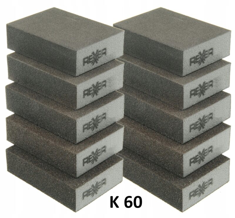 Gąbka ścierna prostopadłościan K60 100x68x25 mm, 10 sztuk - obrazek 5