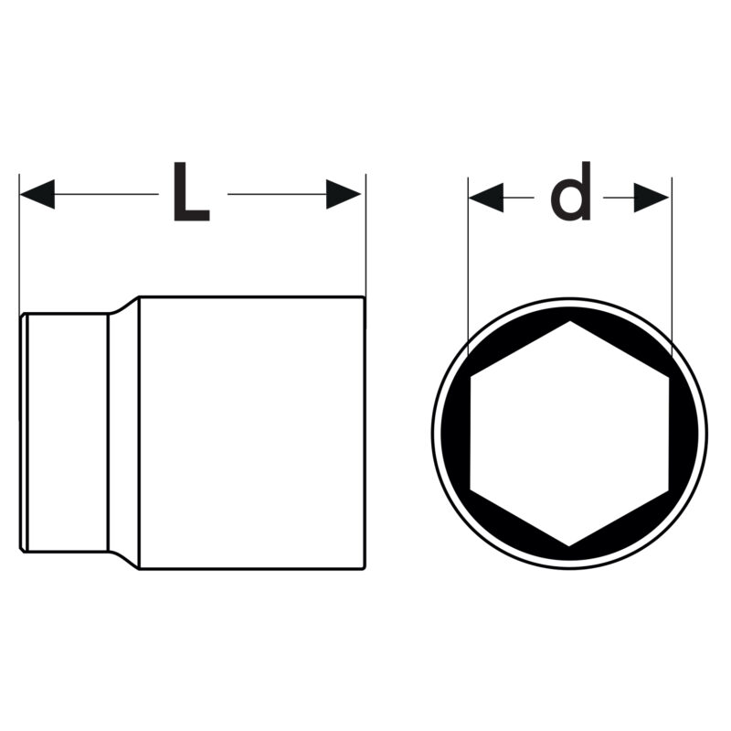Nasadka sześciokątna 1/2" 13 mm - obrazek 3