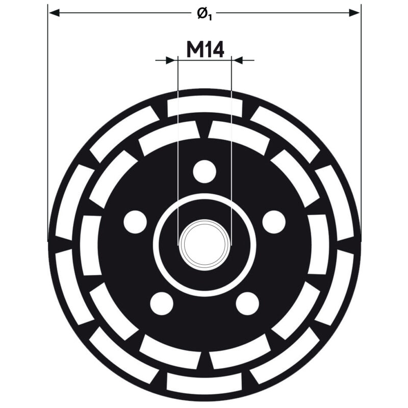 Tarcza diamentowa do szlifowania betonu, dwusegmentowa, 125 mm, M14 - obrazek 11