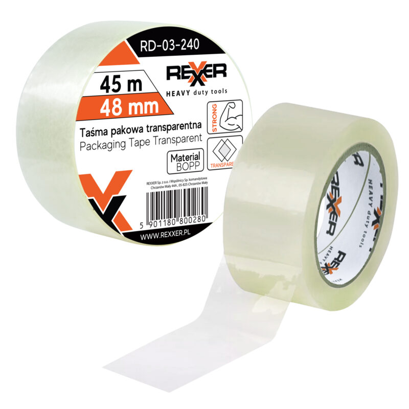 Taśma pakowa przeźroczysta 48 mm x 45 m - obrazek 4