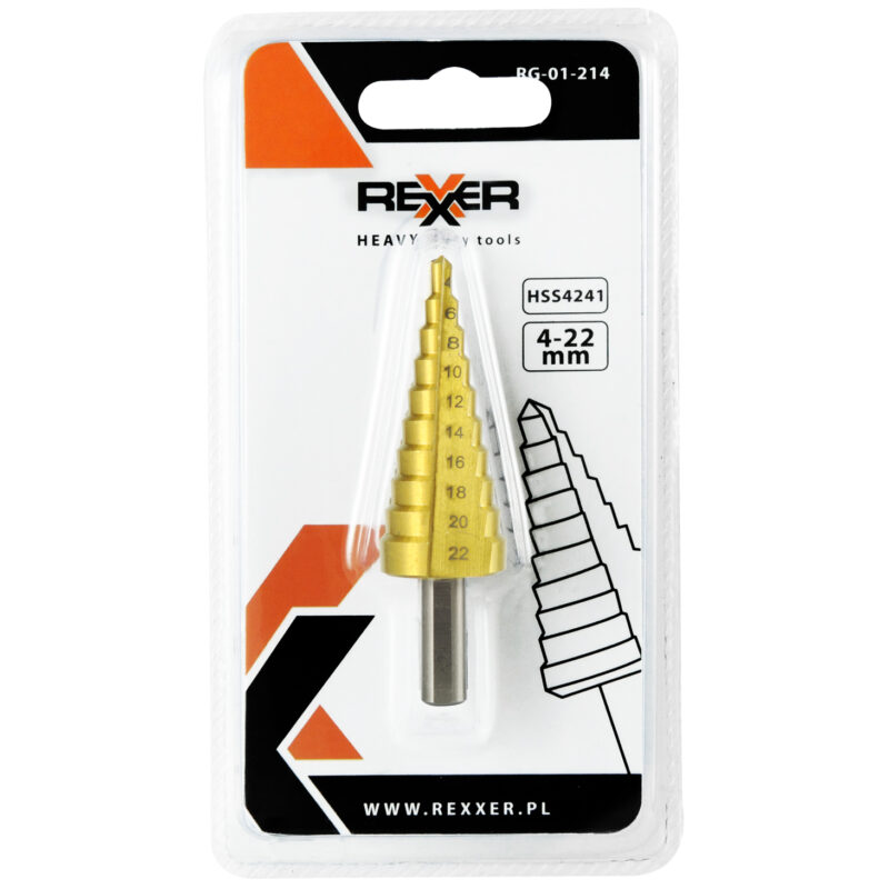 Wiertło stopniowe HSS powlekane tytanem 4-22 mm - obrazek 6