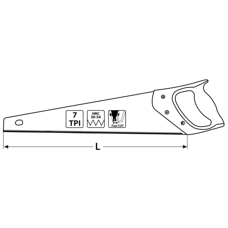 Piła płatnica 500 mm 7 TPI Black Cut - obrazek 9