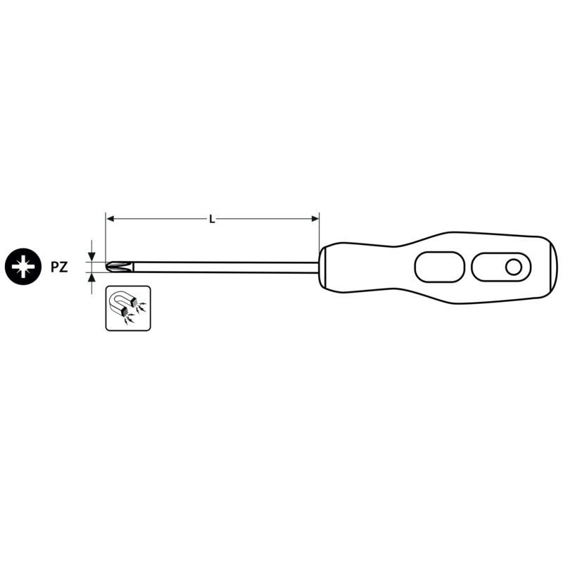 Wkrętak krzyżowy Pozidrive z końcówką magnetyczną 0x75 mm - obrazek 4