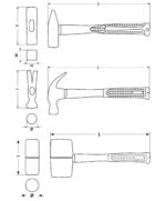 Zestaw młotków 6 szt. 300–800 g trzonek z włókna szklanego - obrazek 7