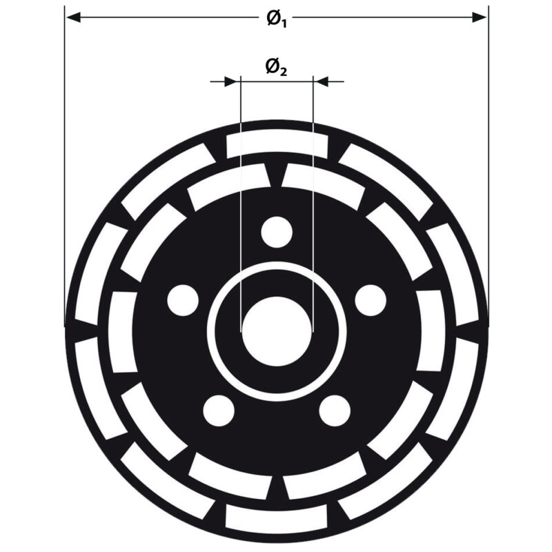 Tarcza diamentowa do szlifowania betonu, dwusegmentowa, 125 x 22,2 mm - obrazek 8