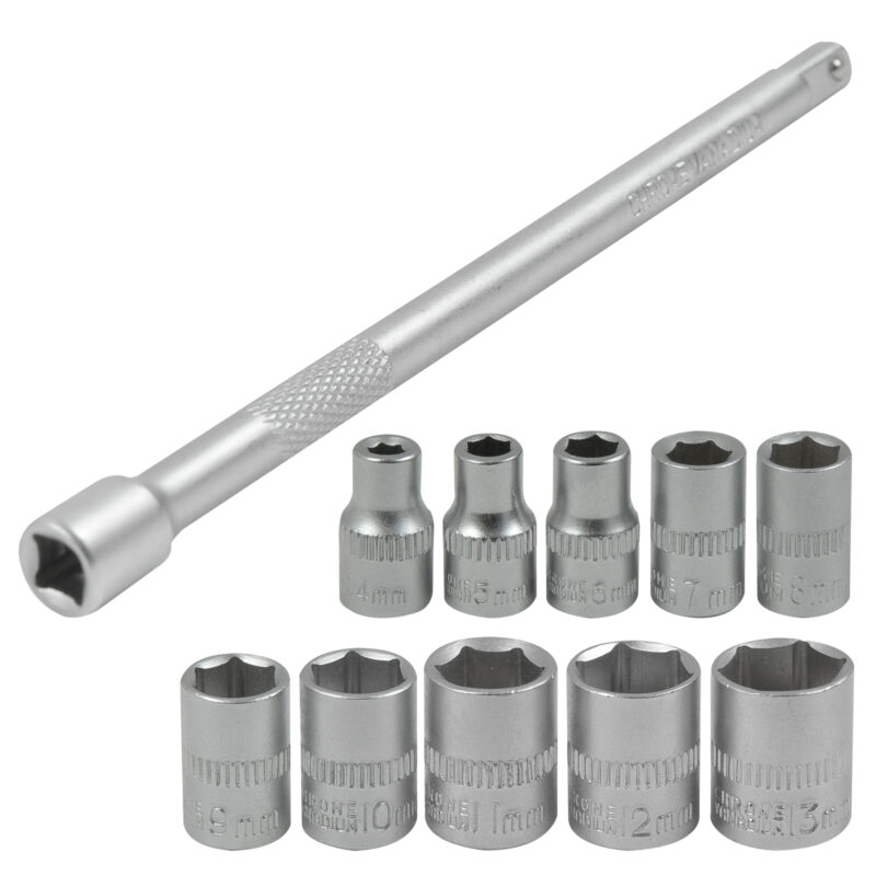 Klucze nasadowe + grzechotka 1/4" 12 elementów CRV - obrazek 4