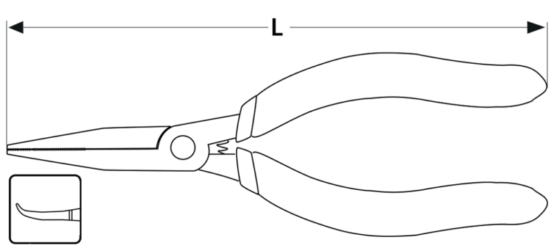 Szczypce wygięte wydłużone precyzyjne 130 mm - obrazek 2