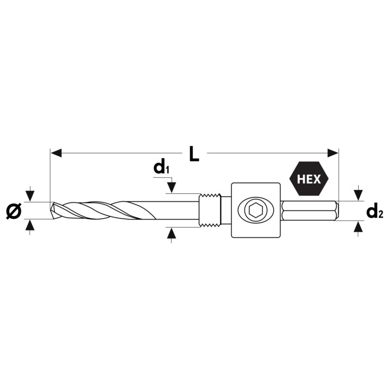 Uchwyt do otwornic bi-metalowych 14-30 mm HEX 13 mm - obrazek 5