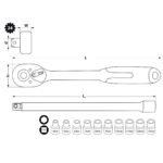 Klucze nasadowe + grzechotka 1/4" 12 elementów CRV - obrazek 8