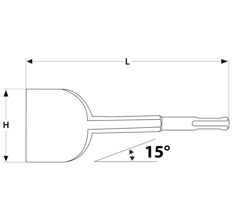Dłuto płaskie podgięte SDS+ 75x165 mm - obrazek 4