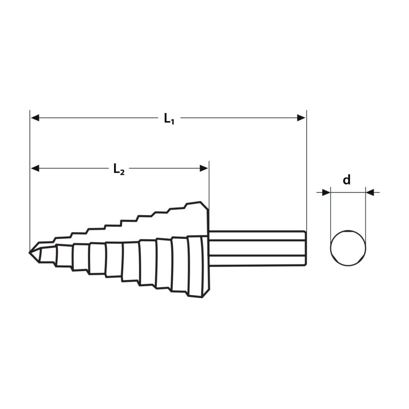 Wiertło stopniowe HSS powlekane tytanem 4-32 mm - obrazek 7