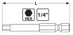 Zestaw końcówek wkrętakowych 1/4" Hex 2-8 mm, 50 mm, 6 sztuk - obrazek 2