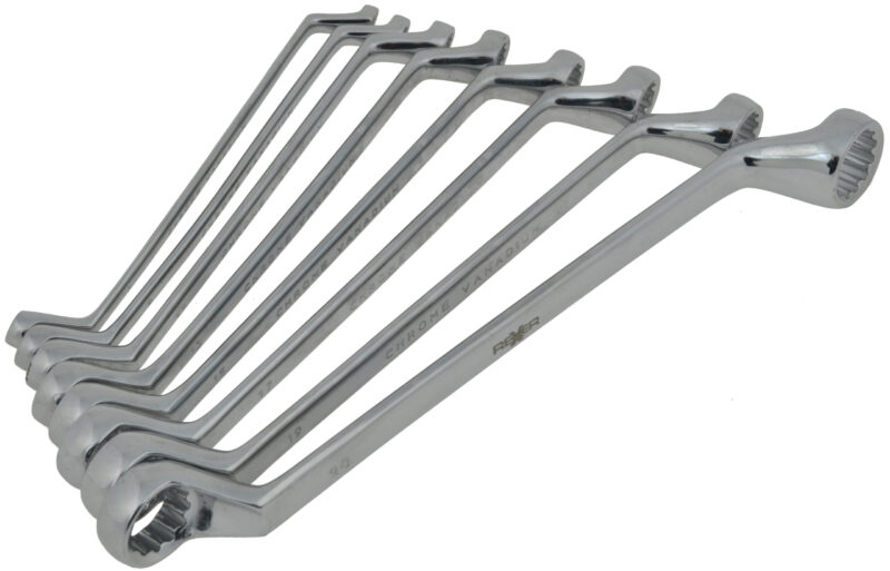 Klucze oczkowe odgięte 6-22 mm 8 sztuk CRV - obrazek 5
