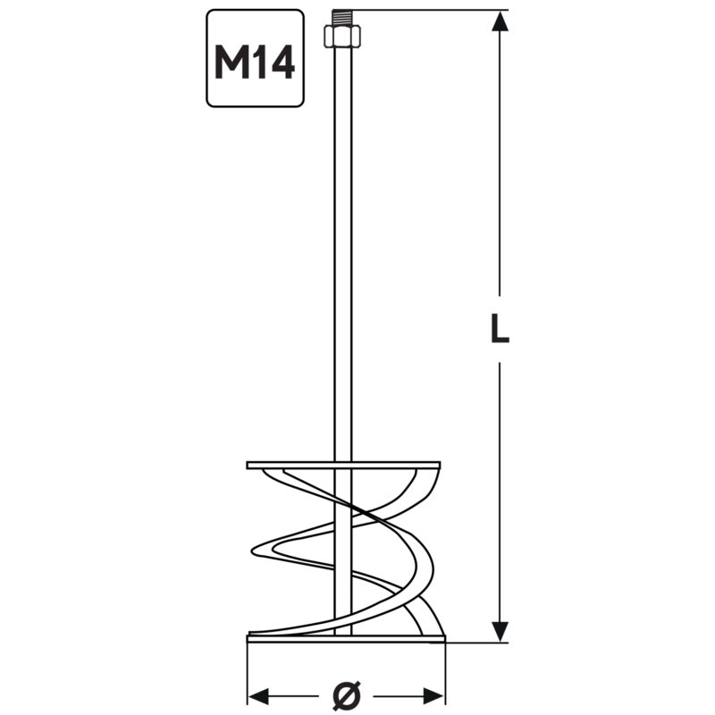 Mieszadło do zapraw M14 115x580 mm - obrazek 3