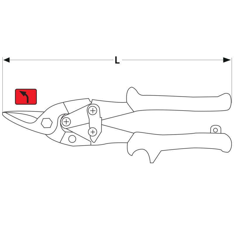 Nożyce do blachy lewe 250 mm CRV - obrazek 5