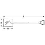 Szpadel hartowany, prosty, metalowy trzonek 125 cm - obrazek 3