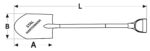 Szpadel hartowany, ostry, metalowy trzonek 125 cm - obrazek 3
