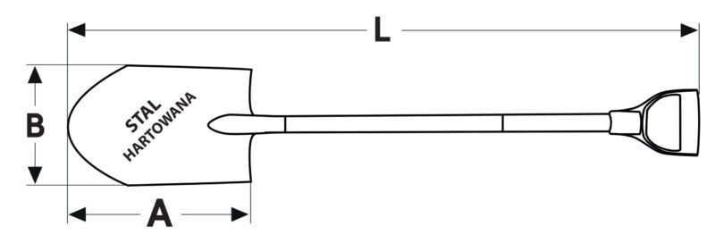 Szpadel hartowany, ostry, metalowy trzonek 125 cm - obrazek 3