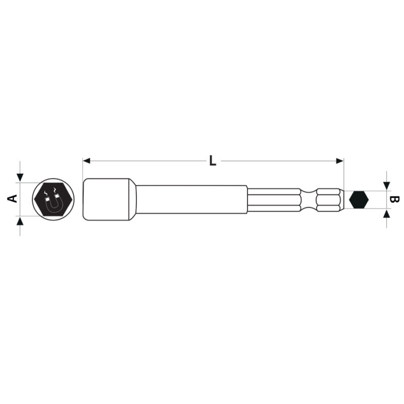 Nasadka magnetyczna Hex 1/4" 8x65 mm - obrazek 5