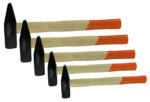 Zestaw młotków ślusarskich 5 szt. 300–1500 g, trzonek drewniany