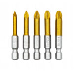 Zestaw końcówek wkrętakowych 1/4" Pozidriv PZ0-PZ4, 50 mm, 5 sztuk