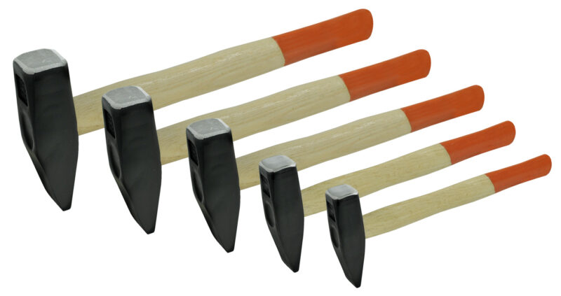 Zestaw młotków ślusarskich 5 szt. 300–1500 g, trzonek drewniany - obrazek 3