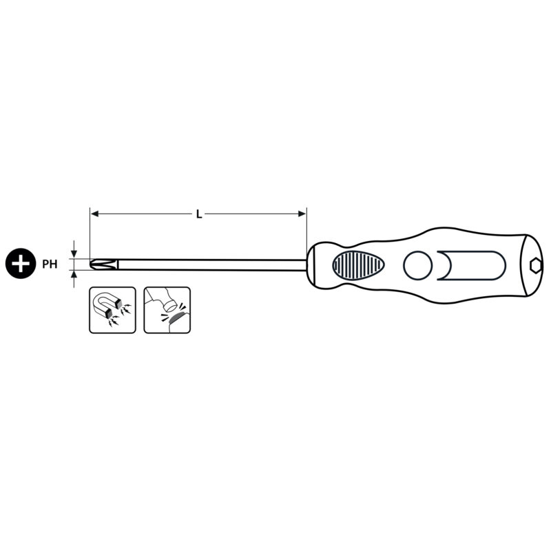 Wkrętak krzyżowy Phillips do pobijania 2x100 mm - obrazek 4