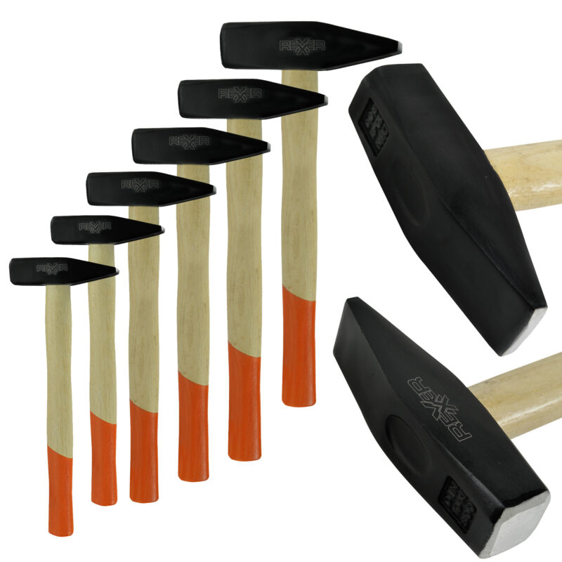 Zestaw młotków ślusarskich 6 szt. 300–2000 g, trzonek drewniany - obrazek 2