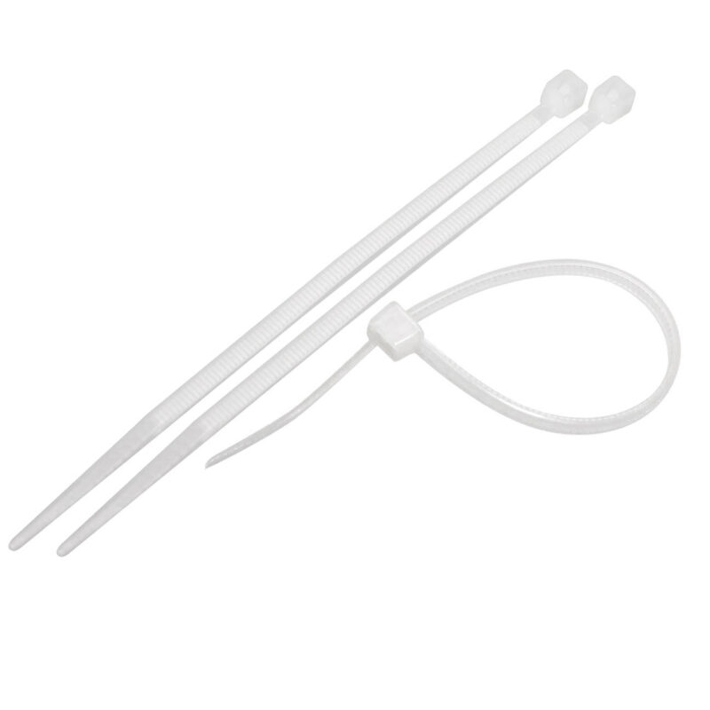 Opaski Zaciskowe 2.5x200 mm 100 Sztuk Białe - obrazek 2