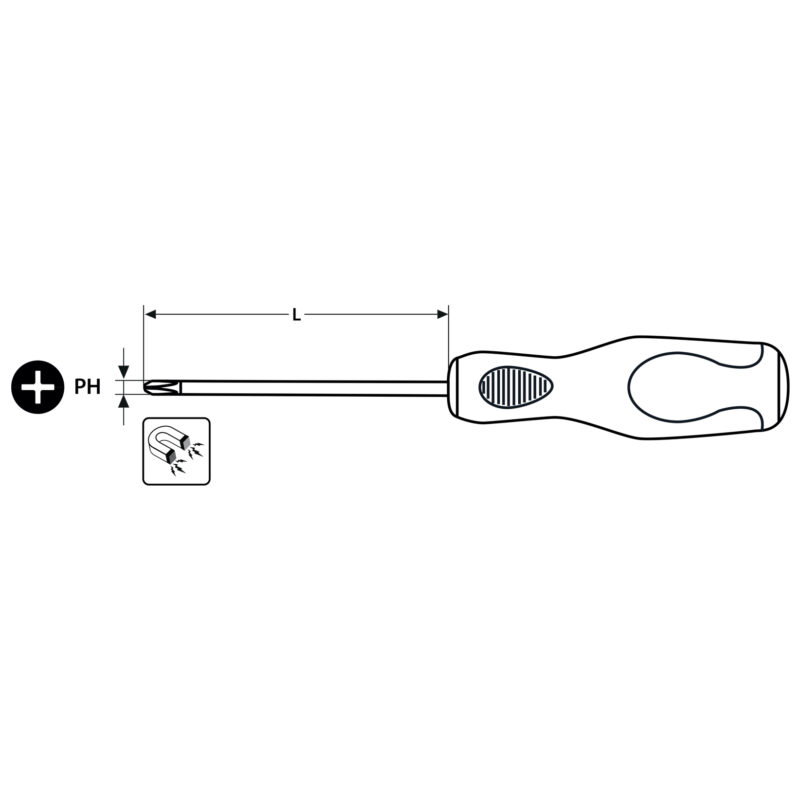 Wkrętak krzyżowy Phillips z końcówką magnetyczną 0x75 mm - obrazek 4