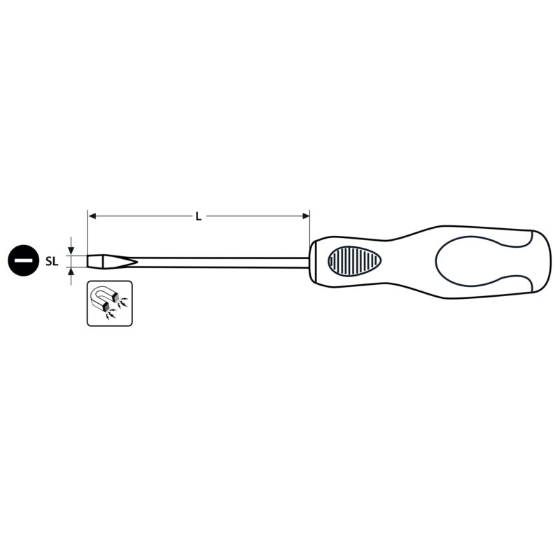 Wkrętak płaski z końcówką magnetyczną 4x80 mm - obrazek 3