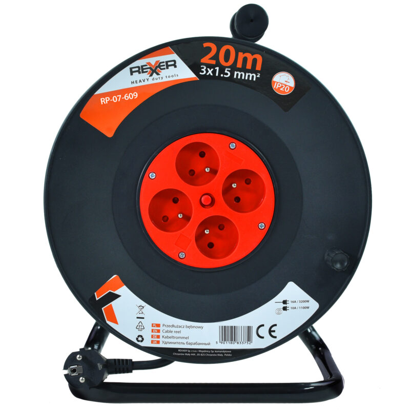 Przedłużacz na plastikowym bębnie 20 m 3x1.5 mm IP20 - obrazek 2