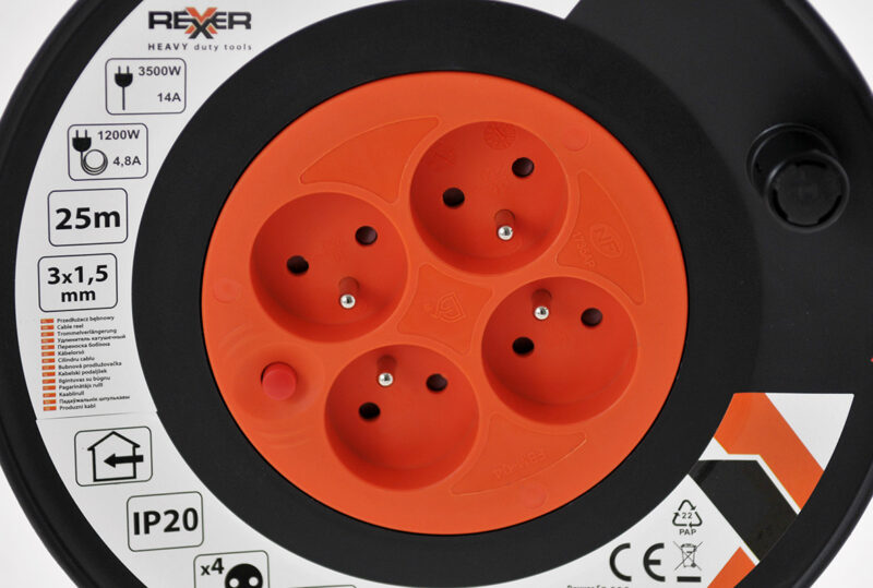 Przedłużacz na plastikowym bębnie 25 m 3x1.5 mm IP20 - obrazek 5
