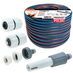 4-warstwowy wąż ogrodowy 1/2" 50 m + złączki + dysza zraszająca