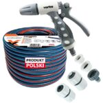 4-warstwowy wąż ogrodowy 1/2" 50 m + złączki + plastikowy pistolet zraszający