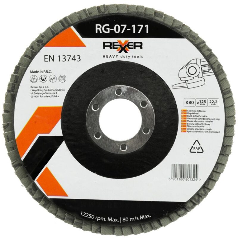 Tarcza ścierna listkowa K80 125 mm (10 sztuk) - obrazek 2