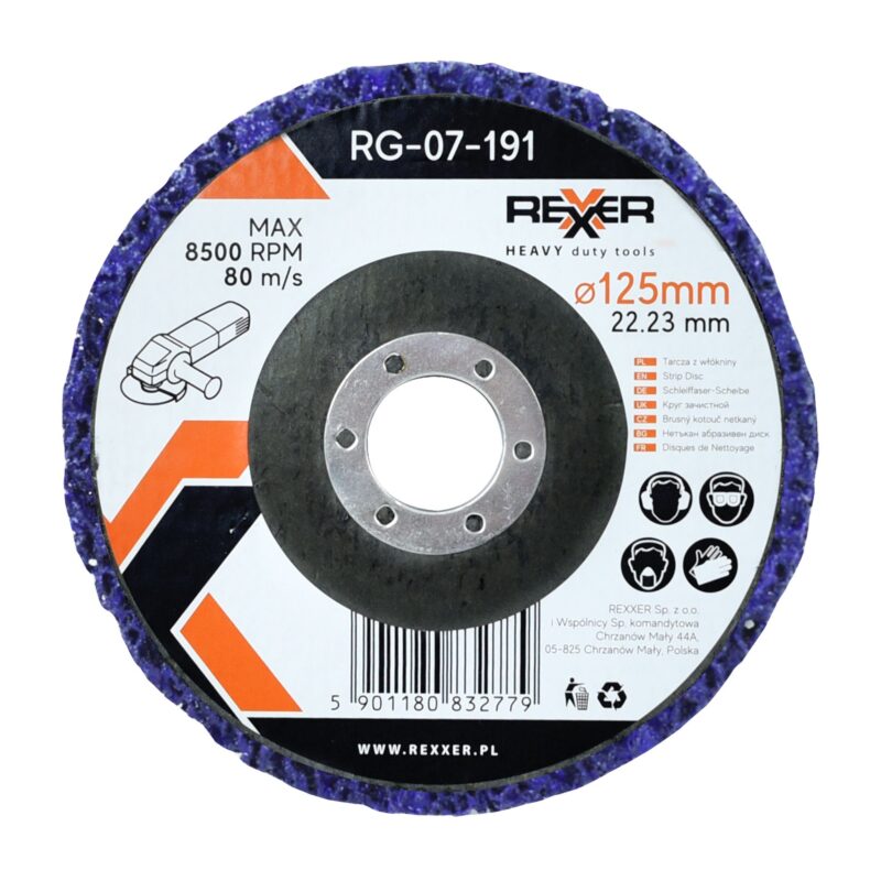 Zestaw tarcz do usuwania rdzy "włosy murzyna" fioletowa 125x22,2 mm (5 sztuk) - obrazek 6