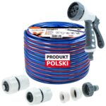 Wąż ogrodowy 1/2" 100 m + złączki + wielofunkcyjny pistolet zraszający
