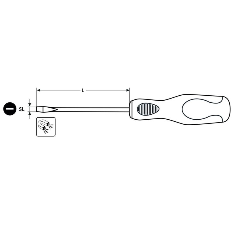 Wkrętak płaski z końcówką magnetyczną 6x150 mm - obrazek 3