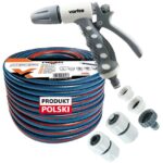 4-warstwowy wąż ogrodowy 3/4" 50 m + złączki + plastikowy pistolet zraszający