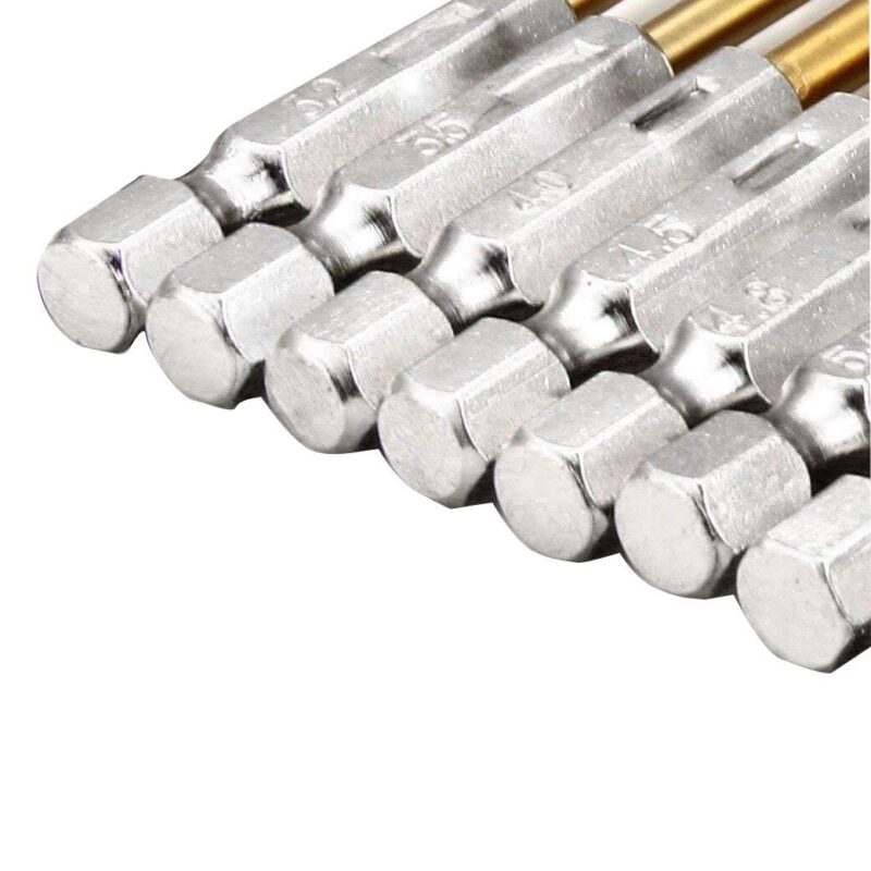 Zestaw wierteł HSS-TiN 1,5-6,5 mm (13 sztuk, uchwyt HEX 1/4") - obrazek 3