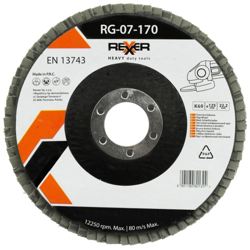 Tarcza ścierna listkowa K60 125 mm (10 sztuk) - obrazek 2