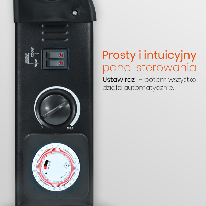 Elektryczny grzejnik energooszczędny z zegarem 2000W - obrazek 10