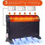 Elektryczny grzejnik energooszczędny z zegarem 2000W - obrazek 12