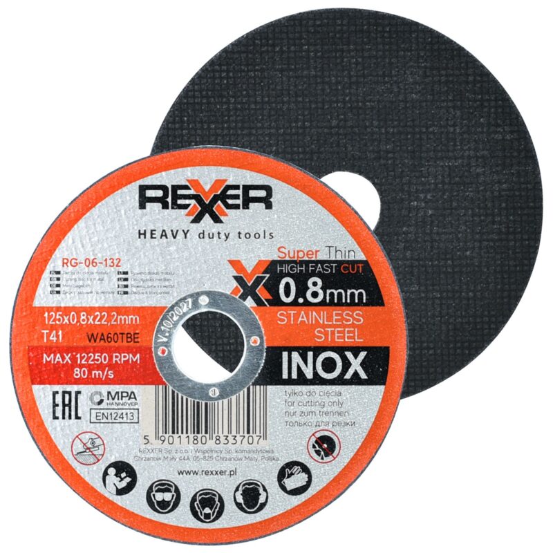 Tarcze do cięcia metalu 125 x 0.8 mm INOX (25 sztuk) - obrazek 3