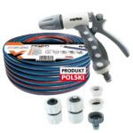 4-warstwowy wąż ogrodowy 1/2" 30 m + złączki + plastikowy pistolet zraszający
