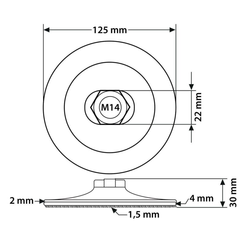 Tarcza elastyczna z rzepem 125 mm M14 do szlifierek kątowych - obrazek 8